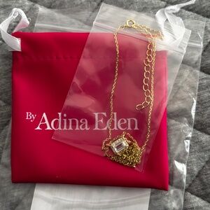 Adina Eden Pace Outline Solitaire Pendant Necklace